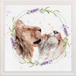Obraz lew i lwiątko