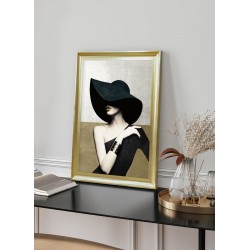 Obraz elegant woman in black hat