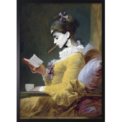 Obraz kobieta z książką