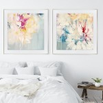 sypialnia z obrazami floral abstraction
