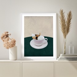 Obraz dobry sen w kawie retro